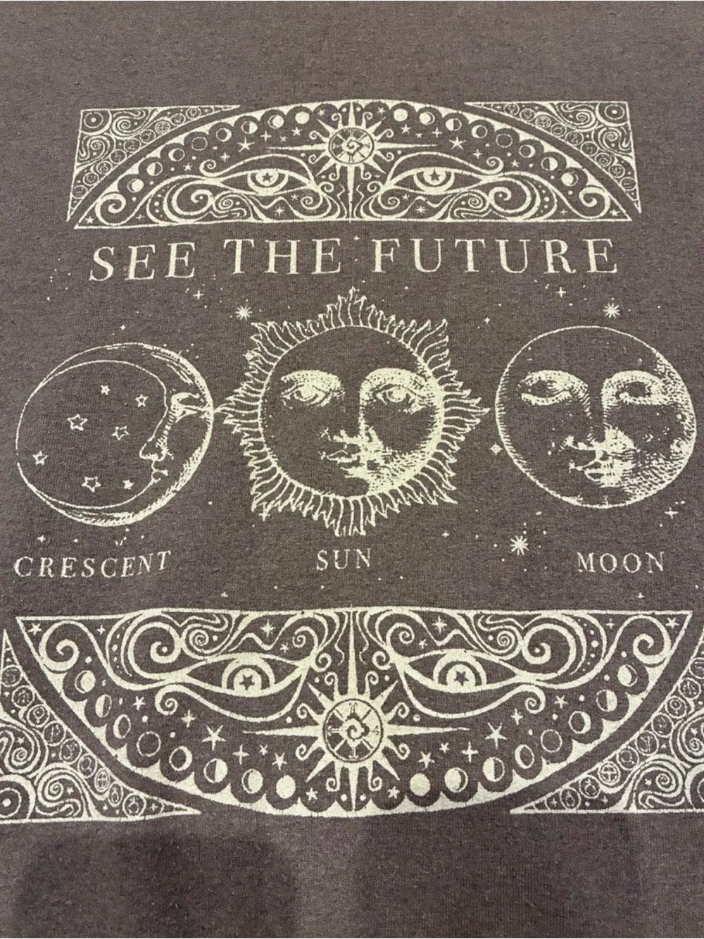 BDG Brown Crewneck Small Moon And Sun